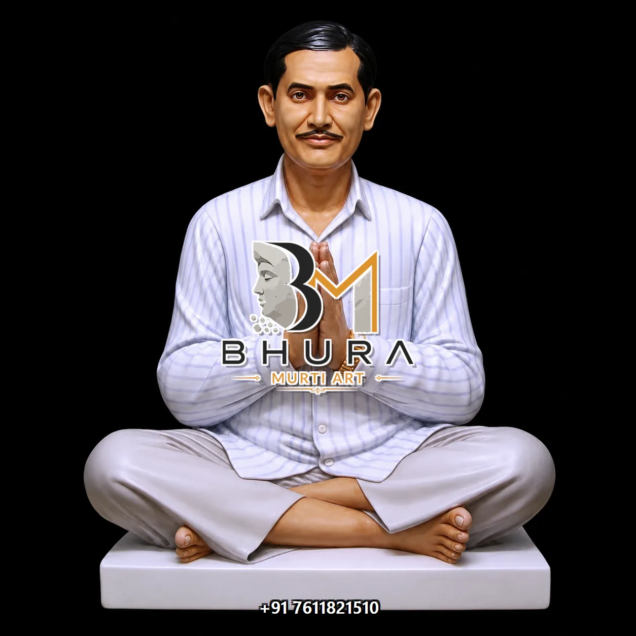Indian Leader Meditation Statue Collection - handcrafted design variant 5