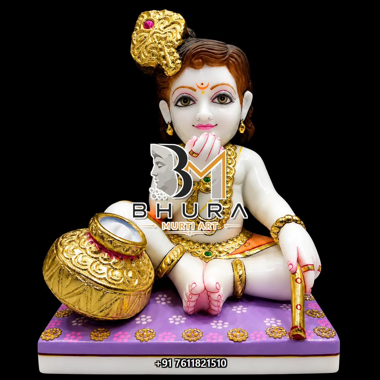 Premium Lord Krishna Statue Design Collection - handcrafted marble design view 2