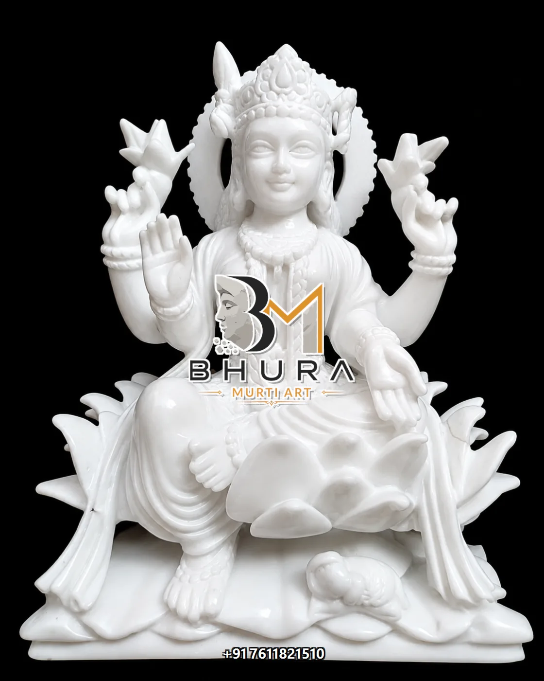 Divine Lakshmi Devi Devotional Murti Collection - handcrafted marble design view 4