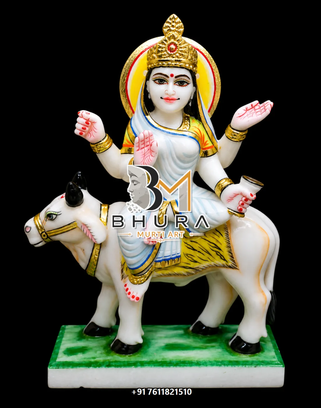 Nine Forms of Goddess Durga Murti Collection - handcrafted marble design view 5