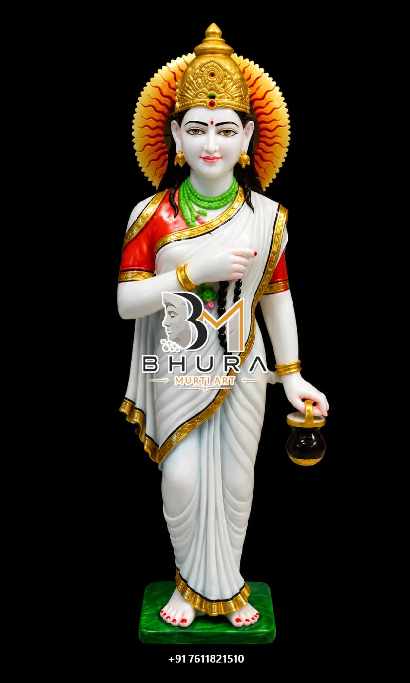 Divine Nav Durga Marble Sculpture Collection - handcrafted marble design view 3