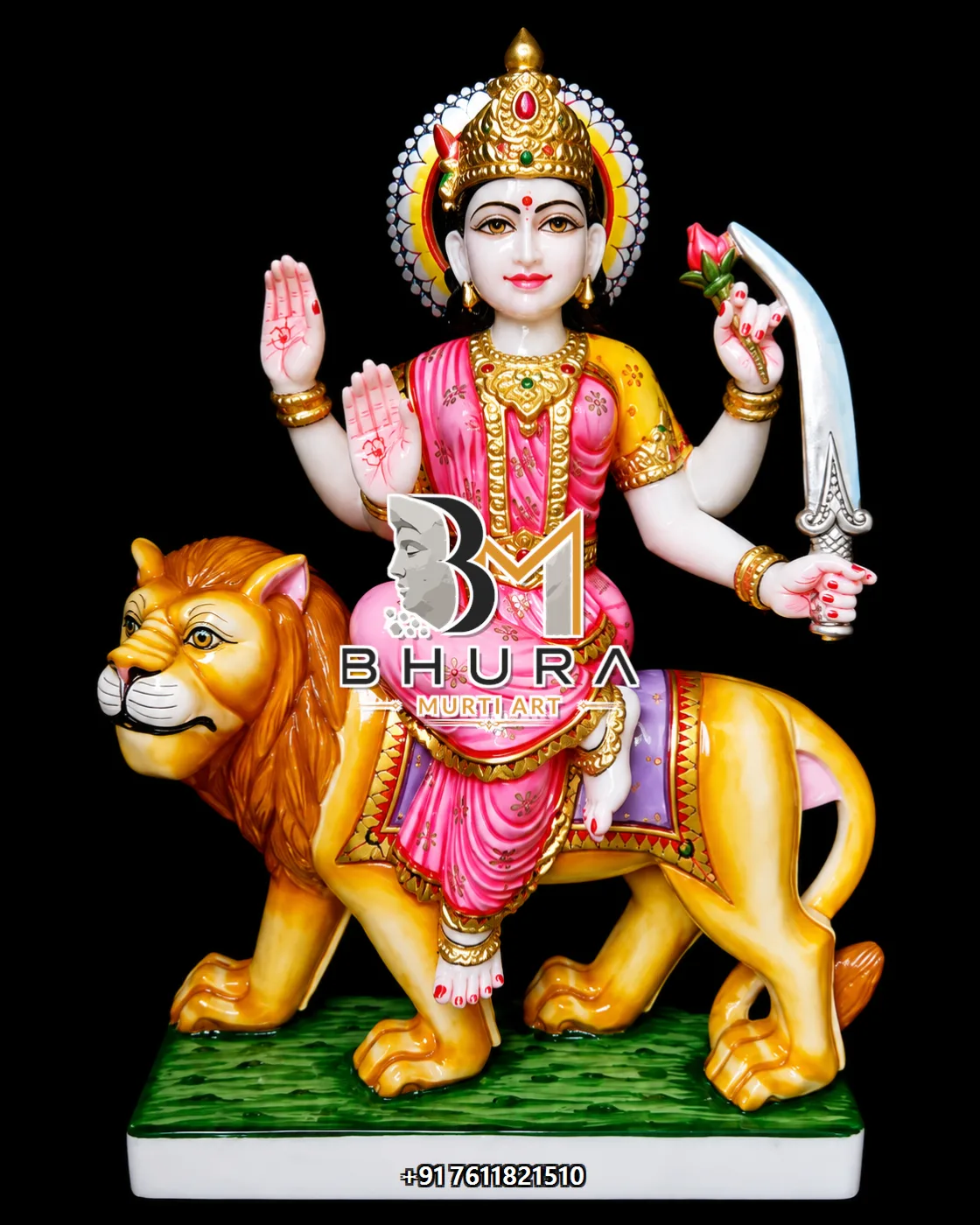 Temple-Style Navdurga Statue Collection - handcrafted marble design view 4