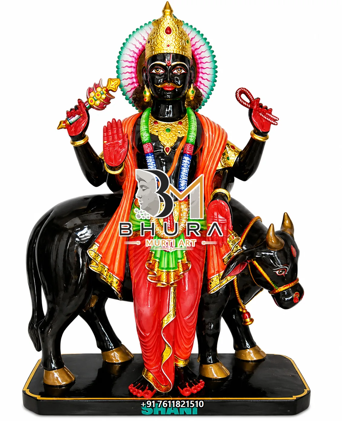 Devotional Navgraha Marble Statue Collection - handcrafted marble design view 3