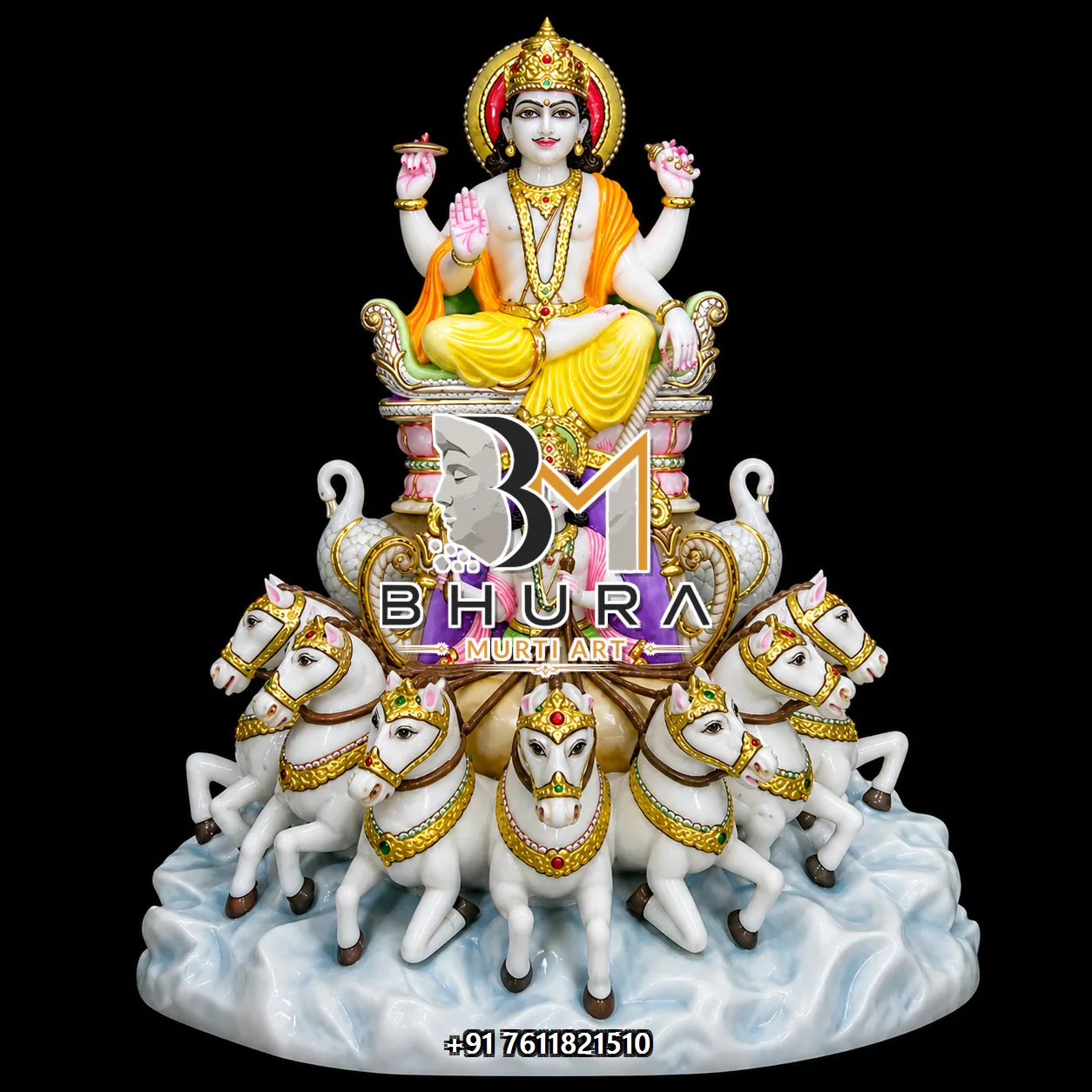 Custom-Made Navgraha Marble Statue Collection - handcrafted marble design view 3