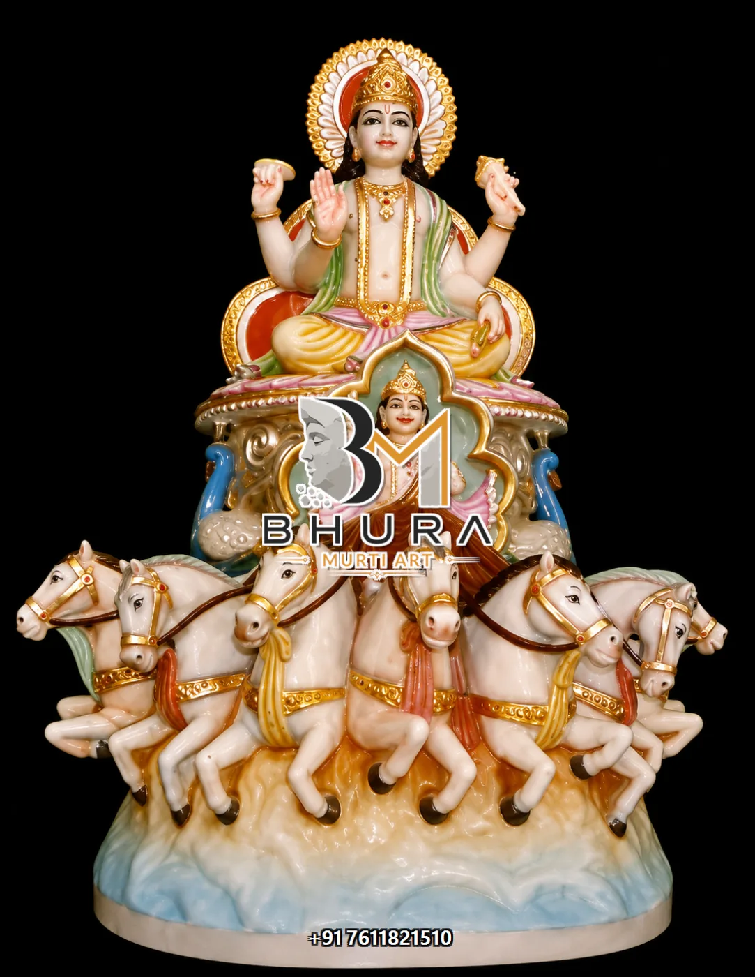 Custom-Made Navgraha Marble Statue Collection - handcrafted marble design view 4