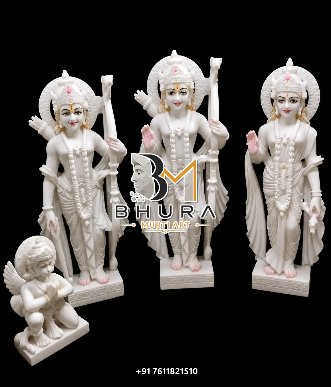 Handcrafted Ram Darbar Marble Statue Collection - handcrafted marble design view 2