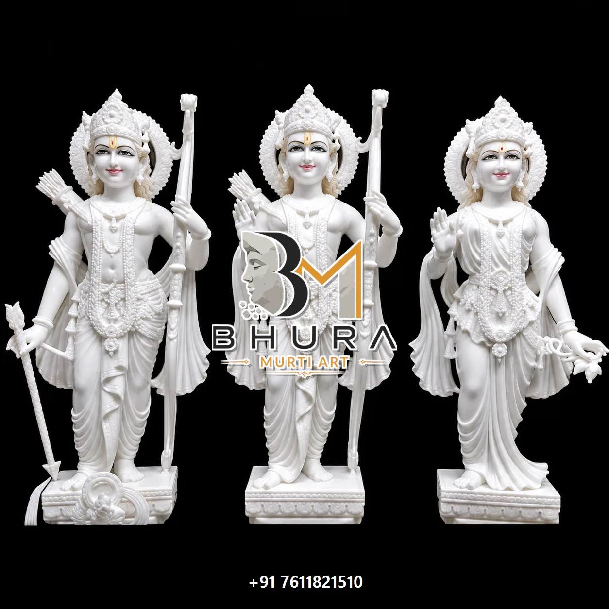 Handcrafted Ram Darbar Marble Statue Collection - handcrafted marble design view 3