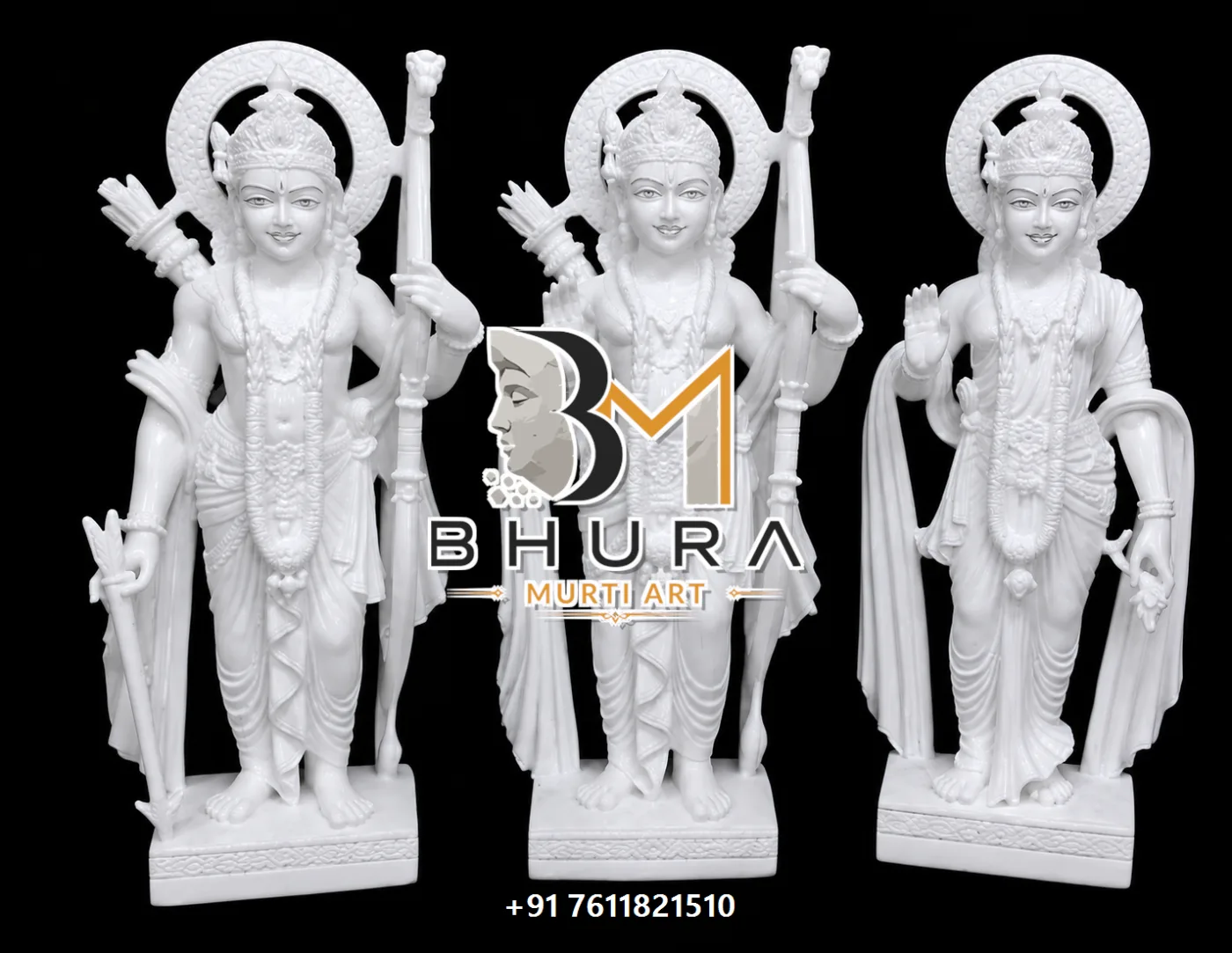 Temple-Style Ram Darbar Sculpture Collection - handcrafted marble design view 3