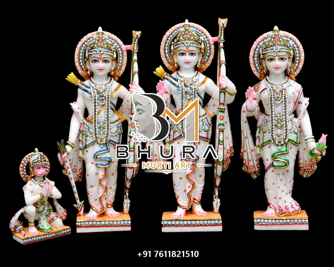 Premium Shri Ram Darbar Murti Collection - handcrafted marble design view 4