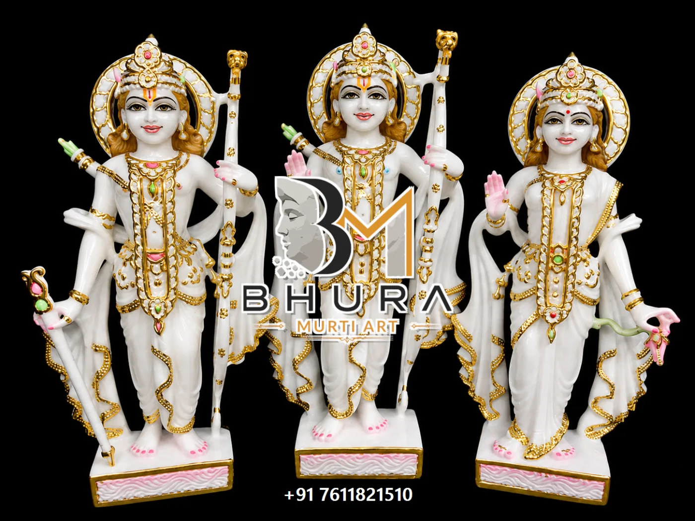 Devotional Shri Ram Darbar Idol Collection - handcrafted marble design view 2