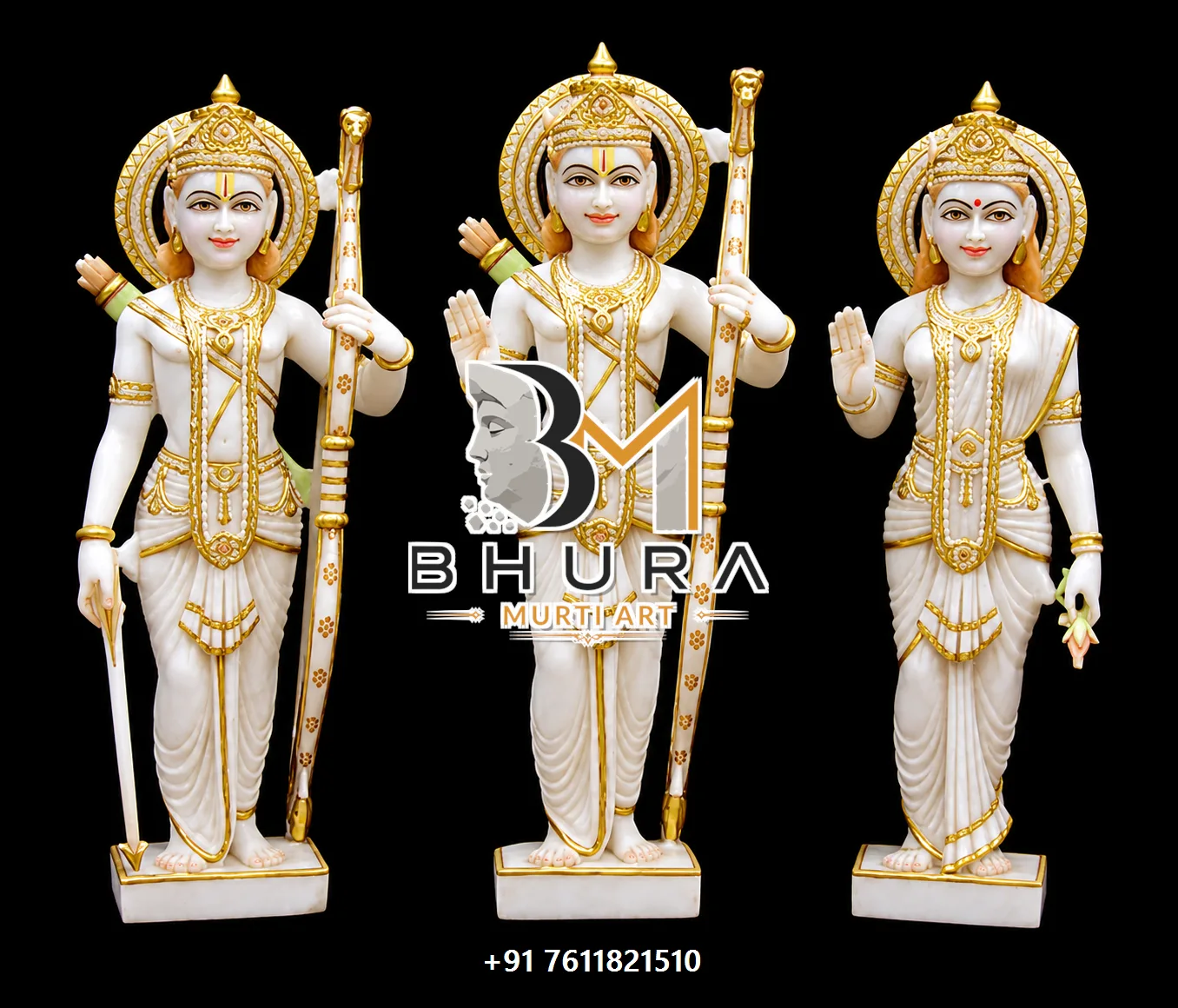 Designer Ram Darbar Marble Sculpture Collection - handcrafted marble design view 3