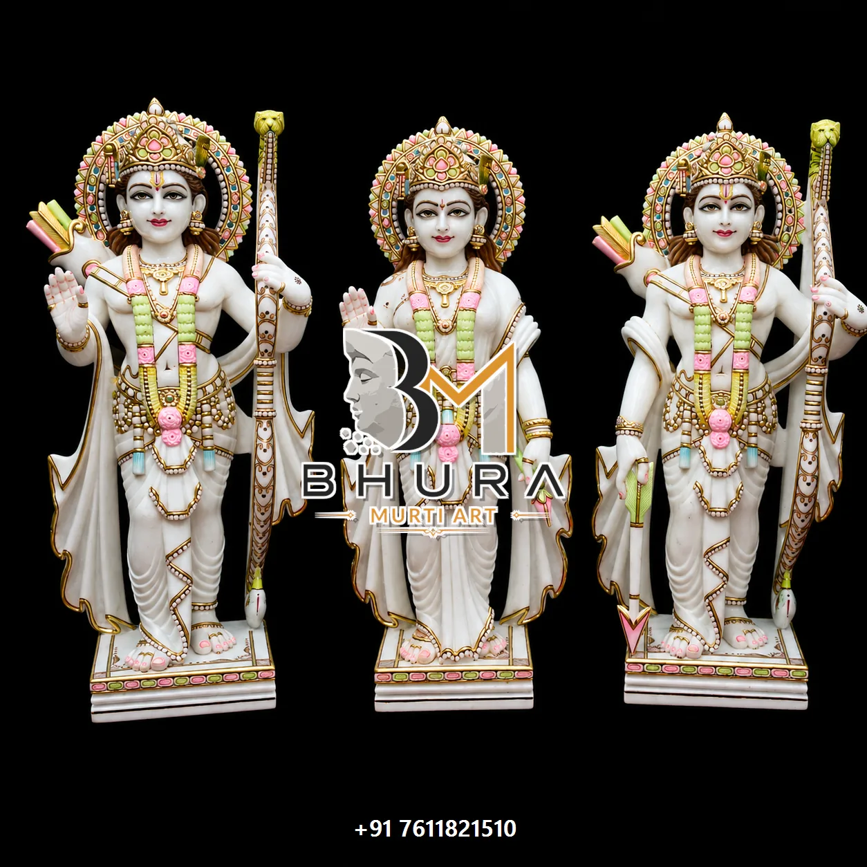 Designer Ram Darbar Marble Sculpture Collection - handcrafted marble design view 4