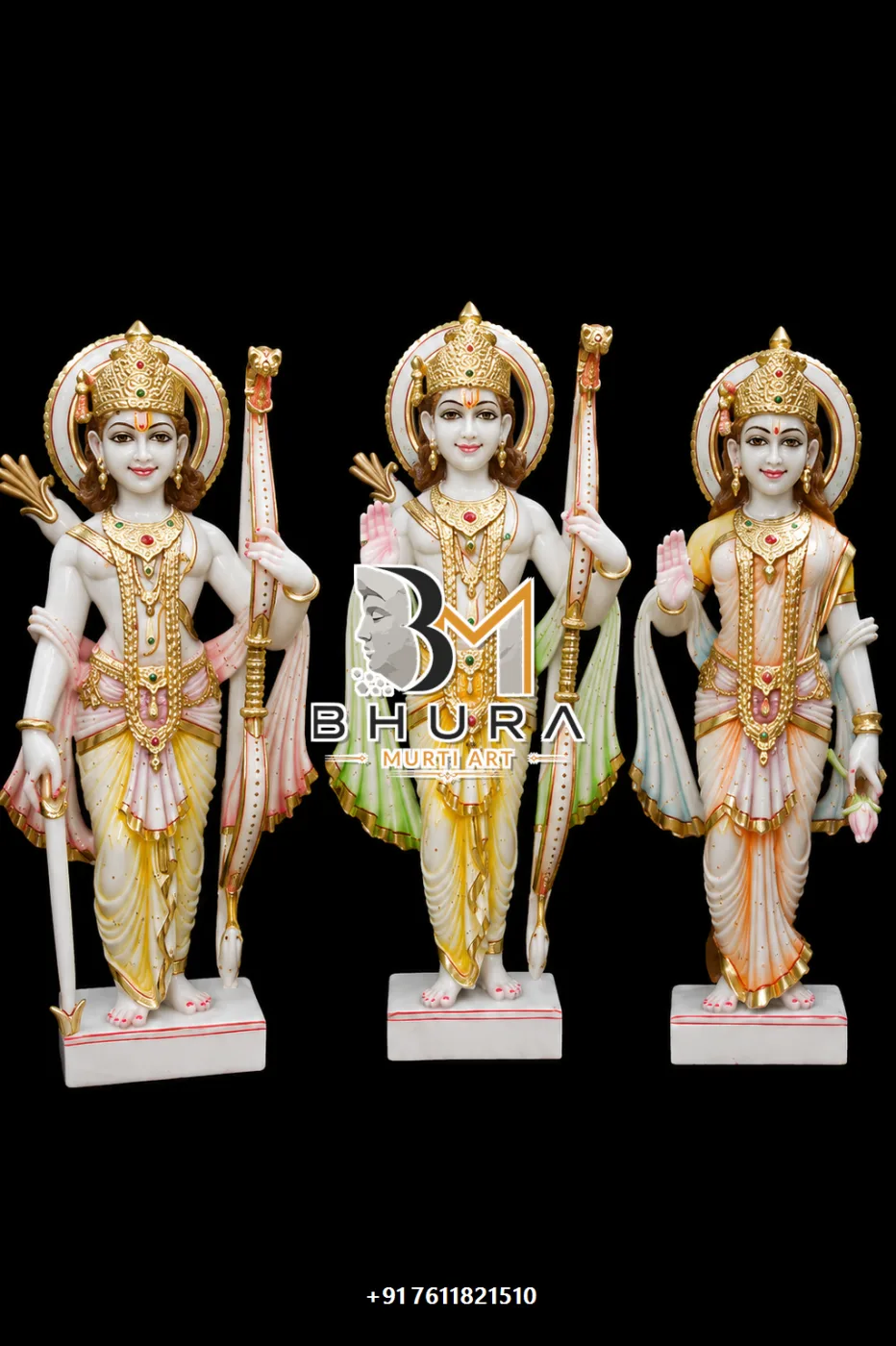 Sacred Ram Sita Laxman Hanuman Statue Collection - handcrafted marble design view 5
