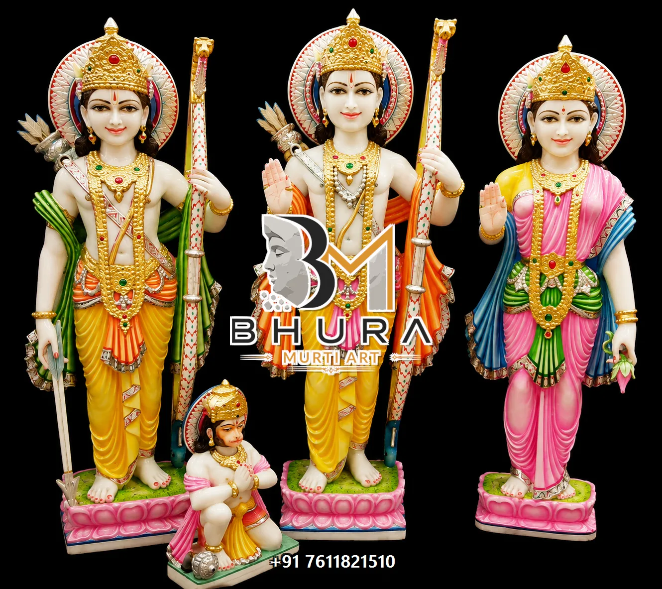 Decorative Shri Ram Darbar Marble Statue Collection - handcrafted marble design view 5