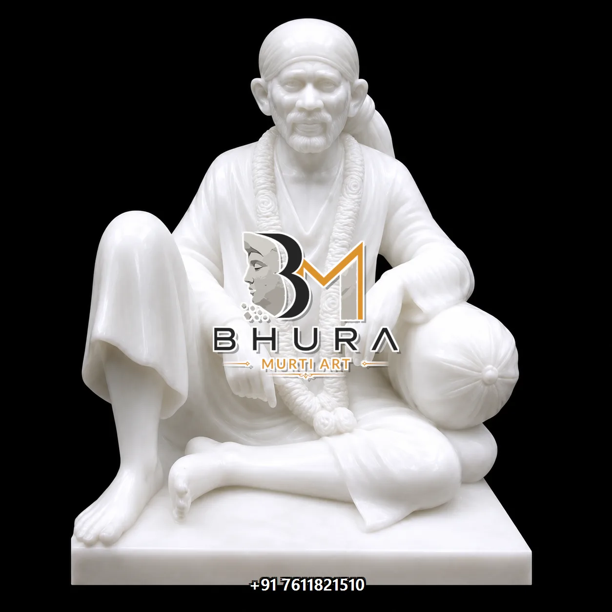 Handcrafted Shirdi Sai Baba Marble Statue Collection - handcrafted marble design view 2