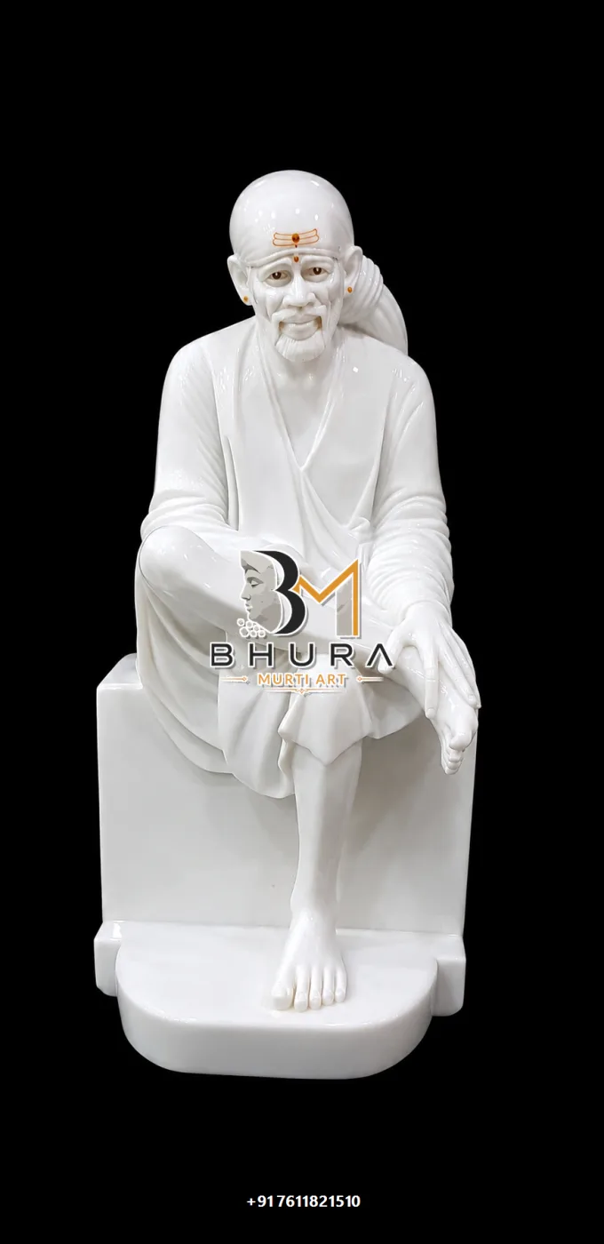 Divine Shirdi Sai Baba Hand-Painted Idol Collection - handcrafted marble design view 3