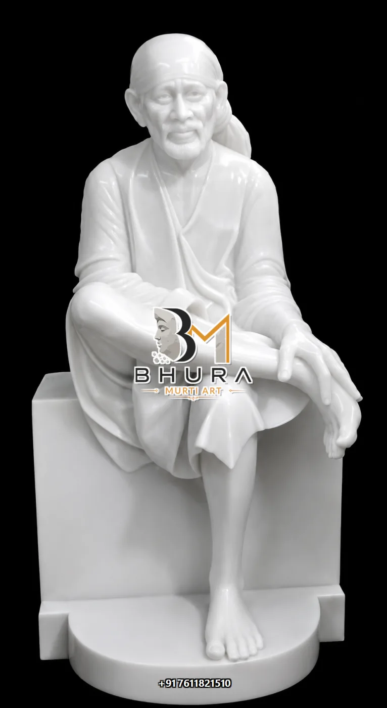 Divine Shirdi Sai Baba Hand-Painted Idol Collection - handcrafted marble design view 4