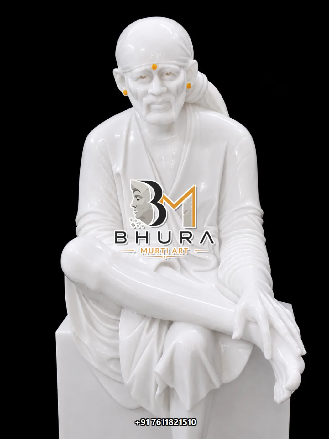 Premium Sai Baba Marble Sculpture Collection - handcrafted marble design view 4