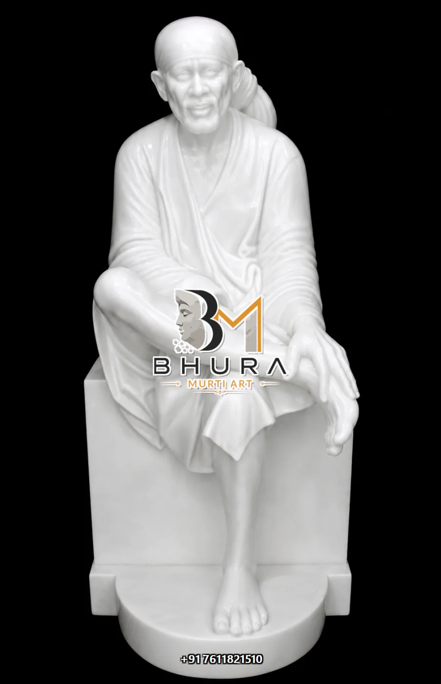 Devotional Shirdi Sai Baba Murti Collection - handcrafted marble design view 2