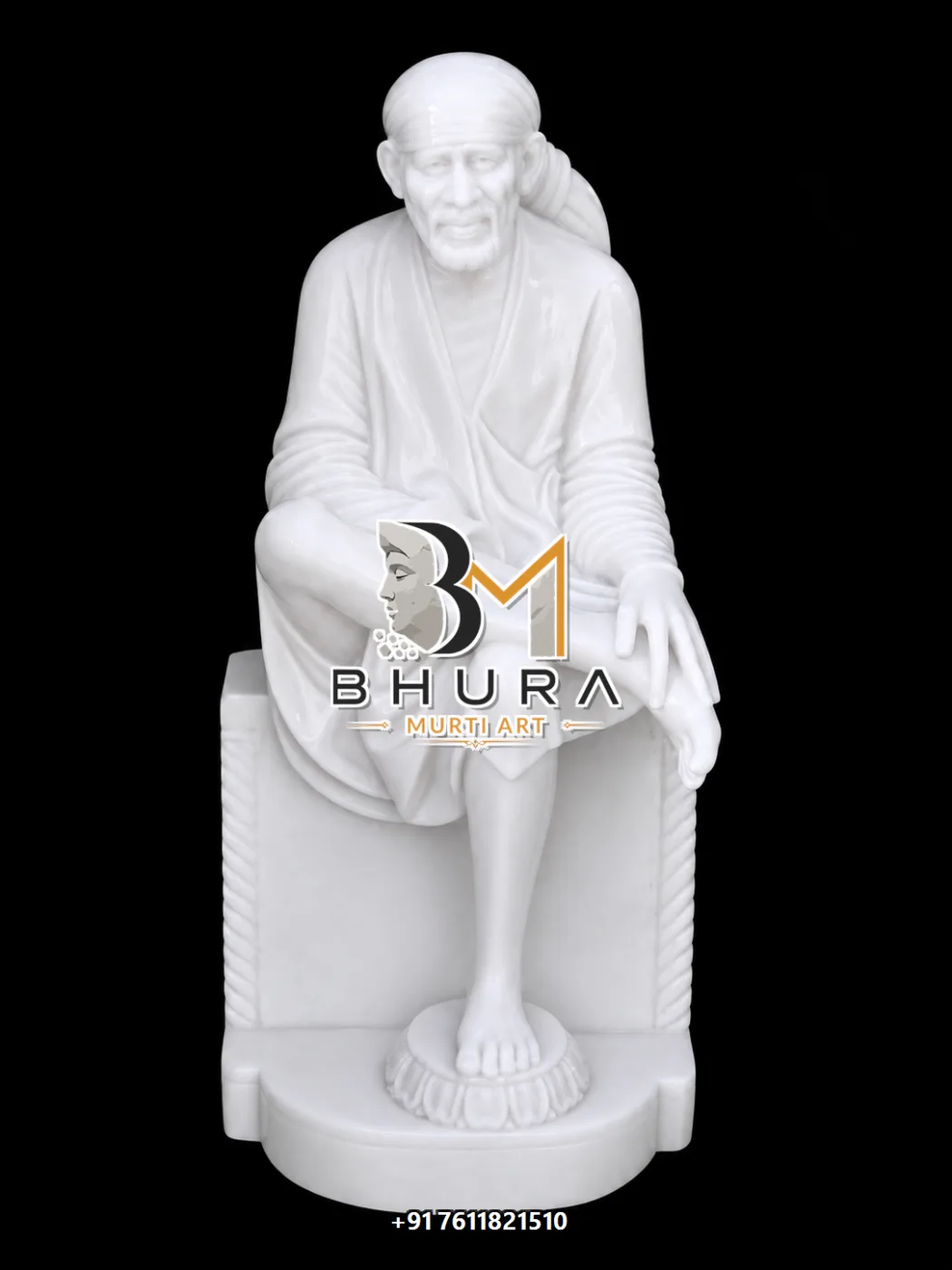 Designer Sai Baba Ashirwad Statue Collection - handcrafted marble design view 3