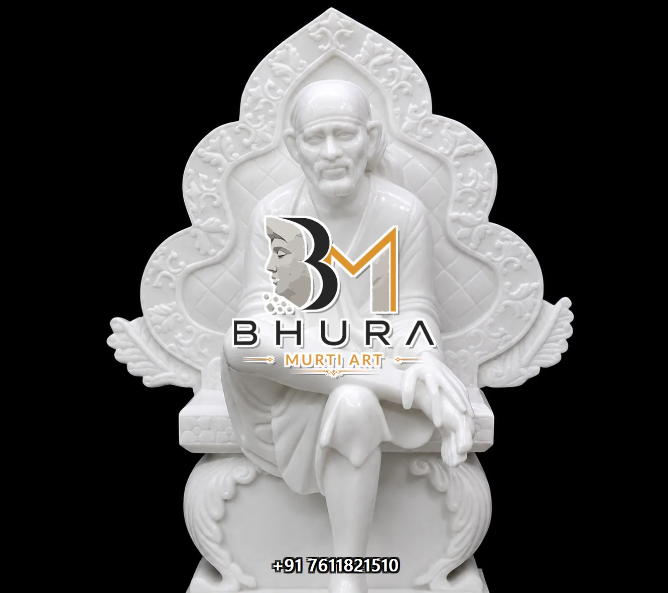 Custom-Made Shirdi Sai Baba Statue Collection - handcrafted marble design view 3