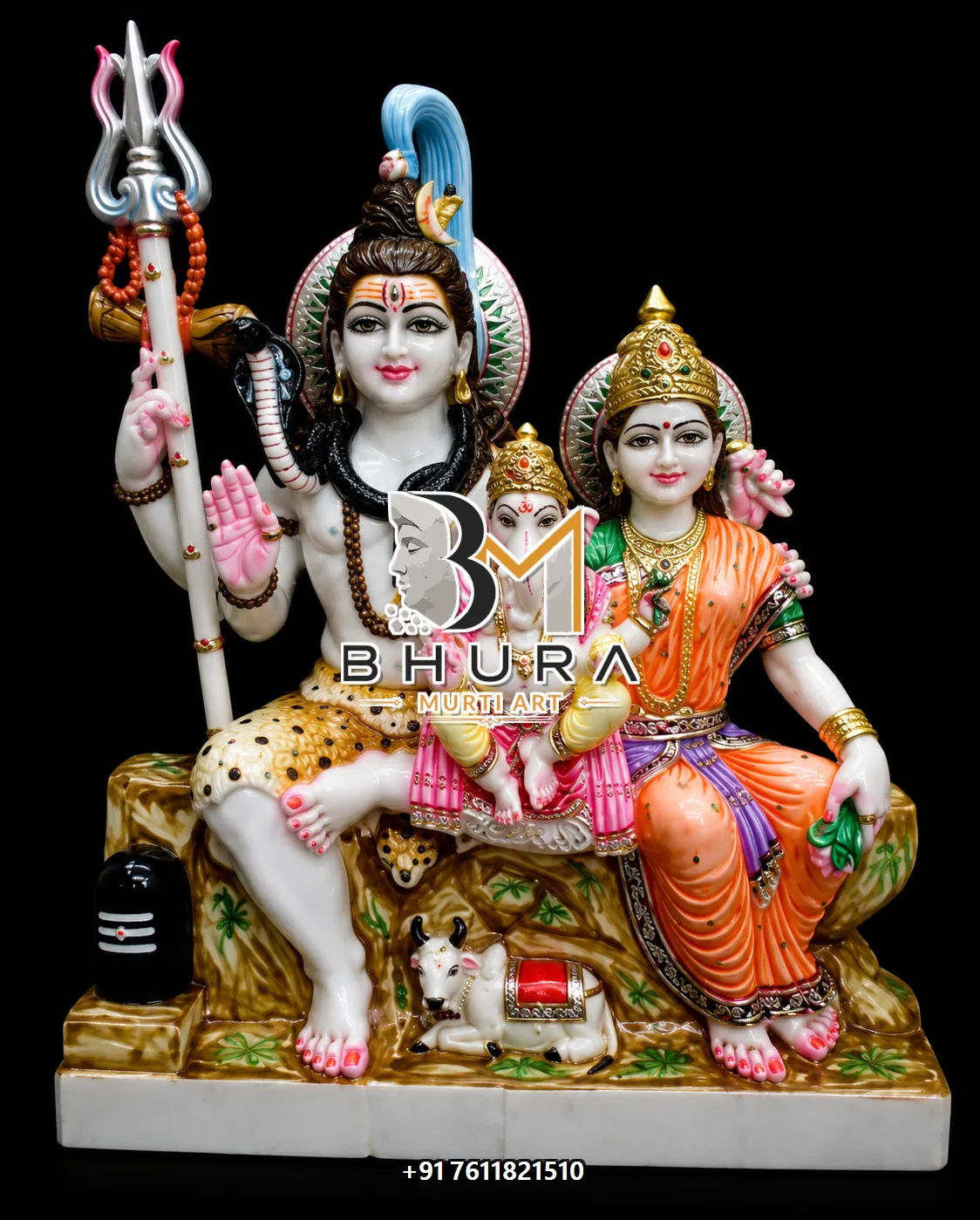 Handcrafted Shiv Parvati Marble Statue Collection - handcrafted marble design view 4