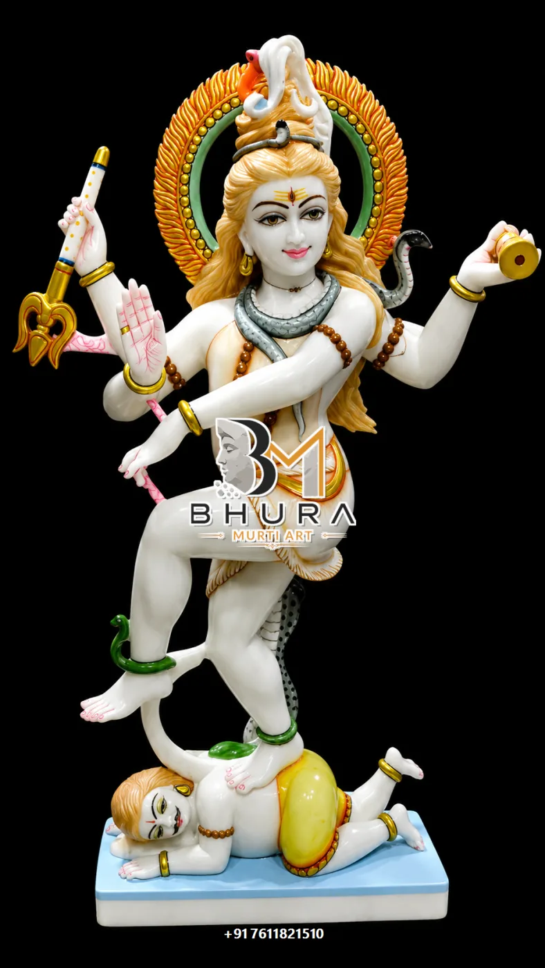 Handcrafted Shiv Shankar Marble Statue Collection - handcrafted marble design view 3