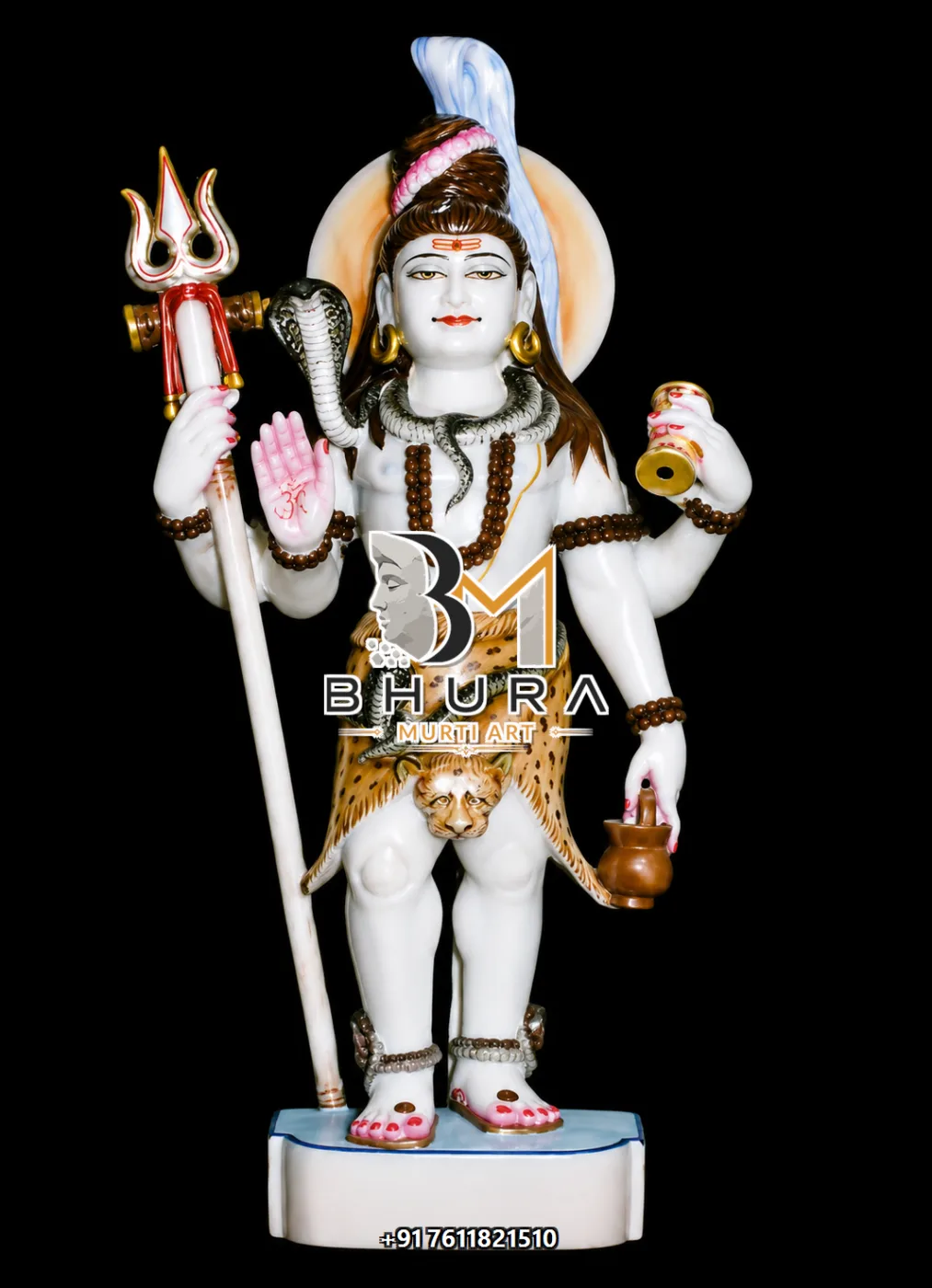 Divine Shiv Shankar Marble Statue Collection - handcrafted marble design view 2