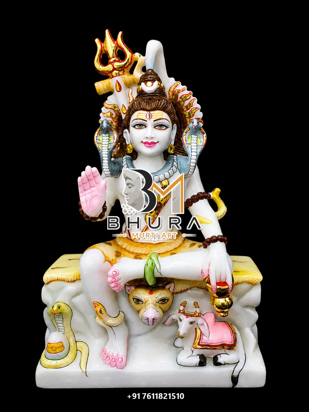 Premium Shiv Shankar Marble Statue Collection - handcrafted marble design view 5