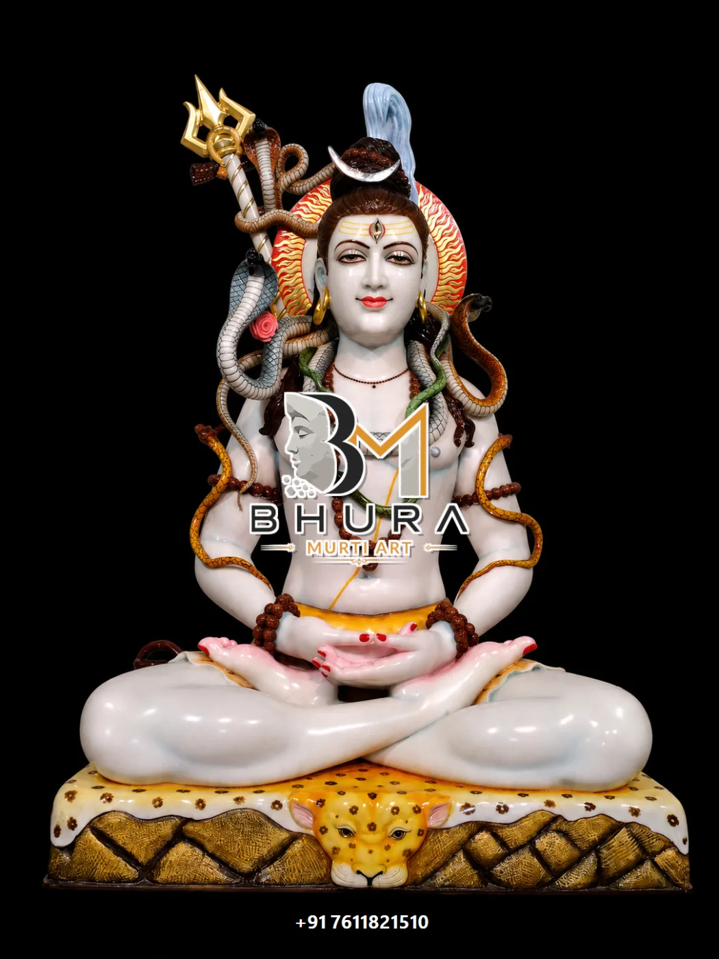 Decorative Shiv Shankar Marble Statue Collection - handcrafted marble design view 2