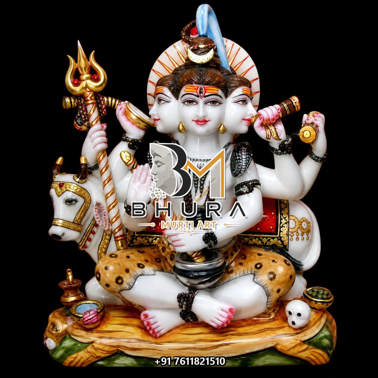 Exclusive Shiv Shankar Marble Statue Collection - handcrafted marble design view 3