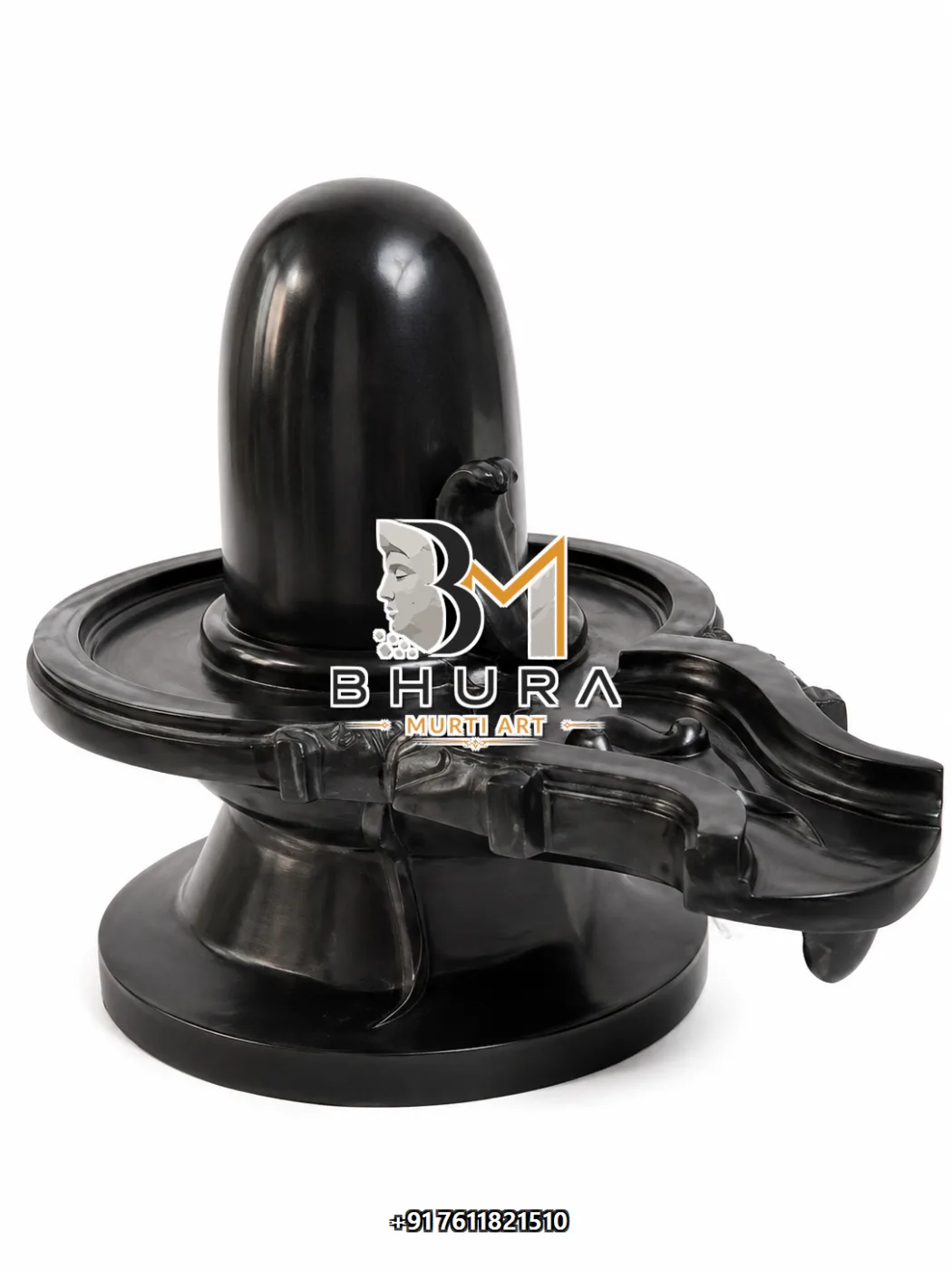 Hand-Painted Shivlingam Statue Collection - handcrafted marble design view 3