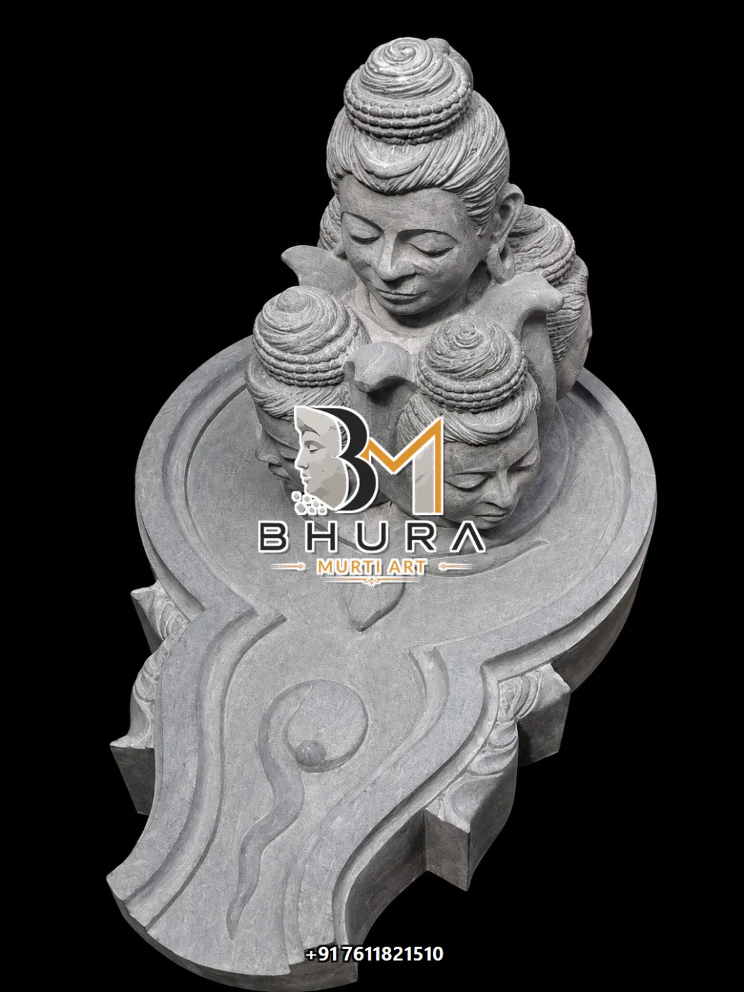 Devotional Shivling Jaladhari Statue Collection - handcrafted marble design view 3